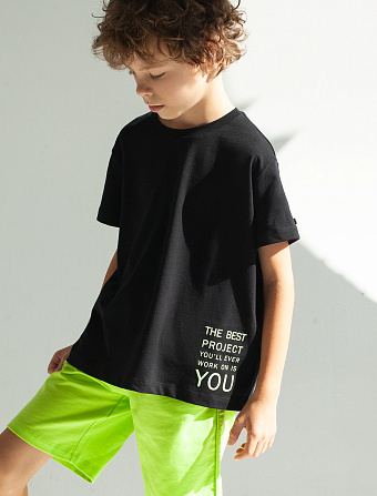 картинка Футболка для мальчика черный_best_project магазин Одежда+ являющийся официальным дистрибьютором в России 